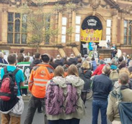 Hundreds gather to 'ridicule' Carnegie Library situation 