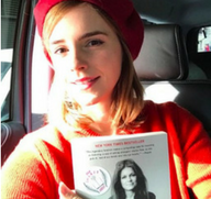 'Book fairy' Emma Watson helps distribute titles for International Women's Day