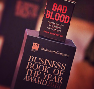 Carreyrou&#8217;s inside story of Theranos scandal named FT/ McKinsey Business Book of the Year 