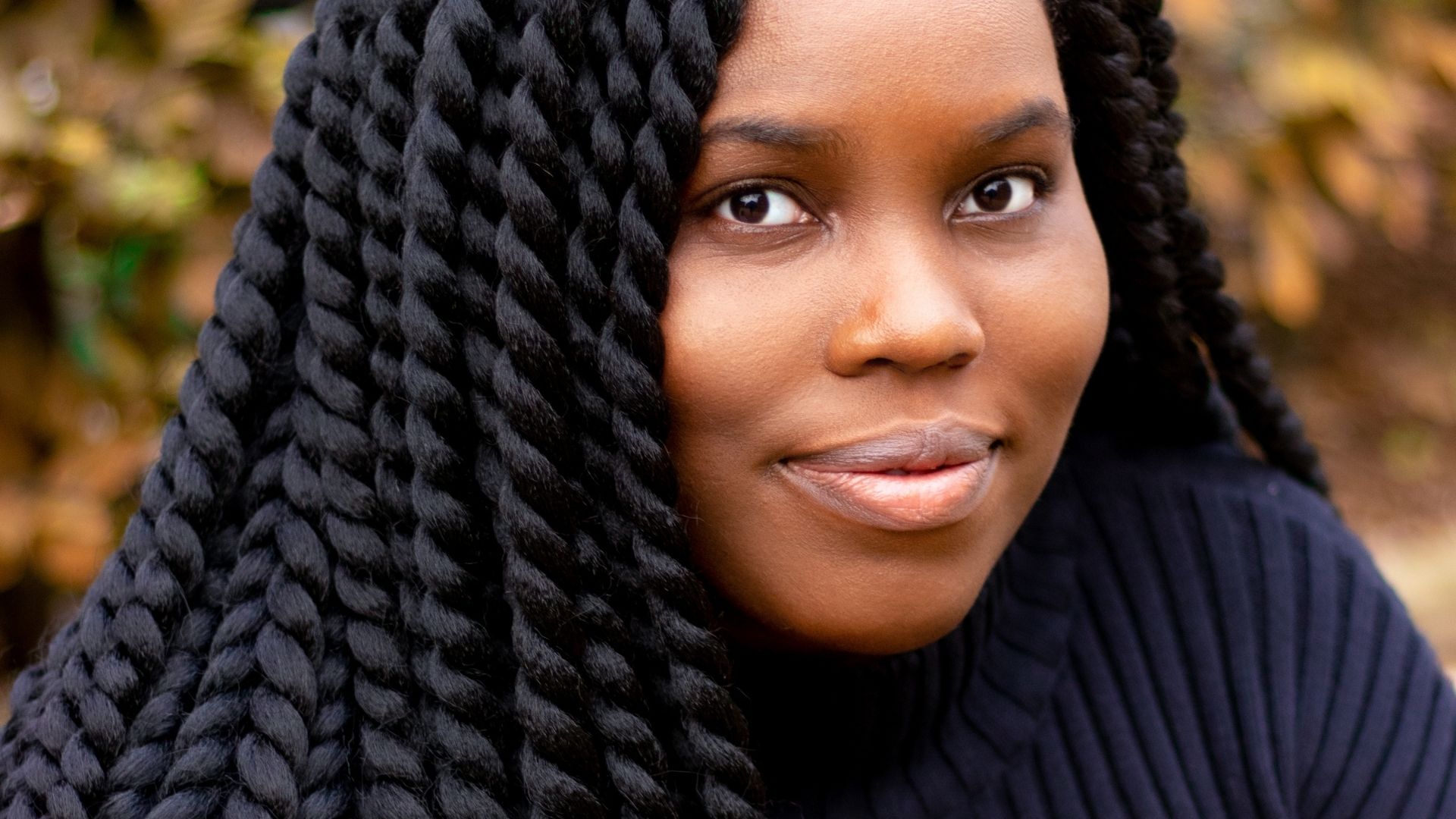 Green box braids on dark skin, by BLACK KITTY FAMILY