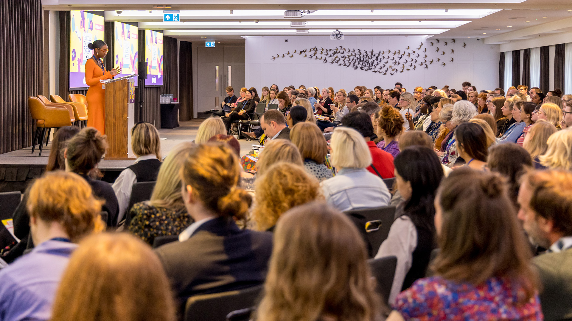 Aimée Felone, Knights Of m.d., gives the first keynote speech at The Bookseller Children's Conference 2022