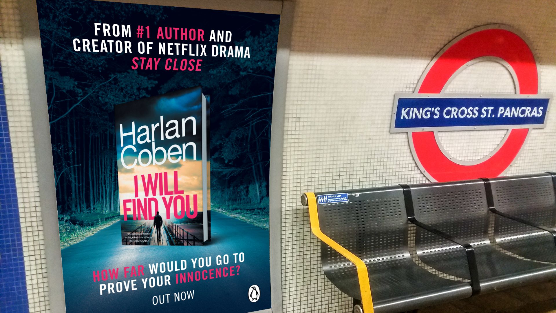 Harlan Coben's I Will Find You will be advertised across London and Manchester