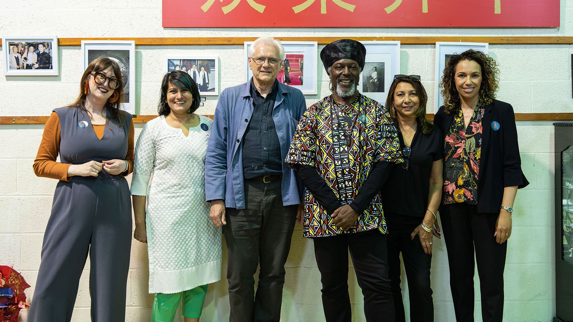 From left Emma Smith (Liverpool Irish Festival), Maitreyi Maheshwari (FACT), Brian Biggs (Bluecoat), Levi Tafari (poet), Madeline Heneghan (Writing on the Wall) and Lorna Rodgers (Liverpool City Region Combined Authority)