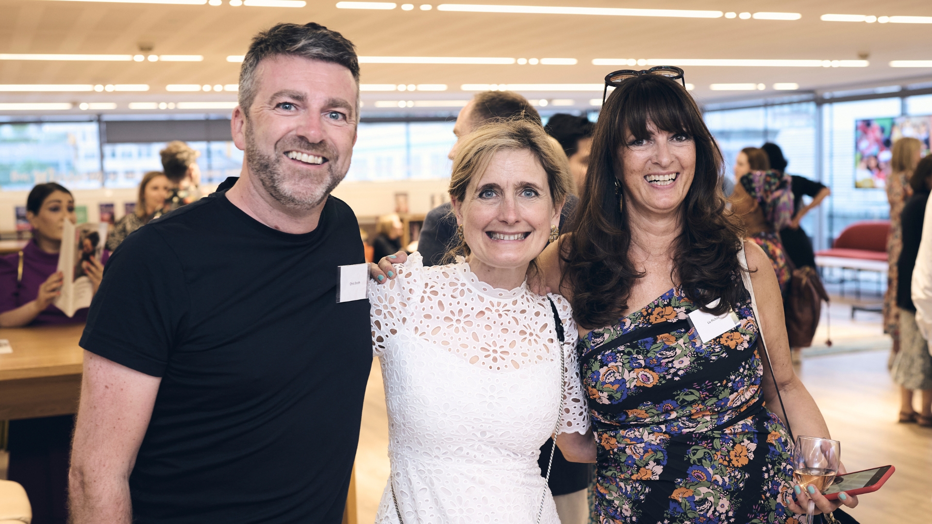 Left to right: Chris Smith, Cressida Cowell and Liz Pichon