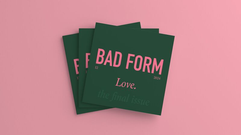 Bad Form magazine unveils plans for final print issue and raft of tie-in events