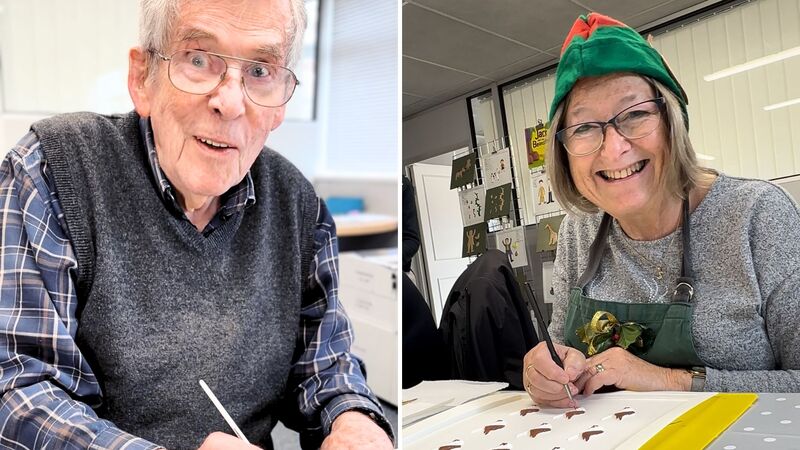 Living Paintings volunteers create tactile picture books for blind children