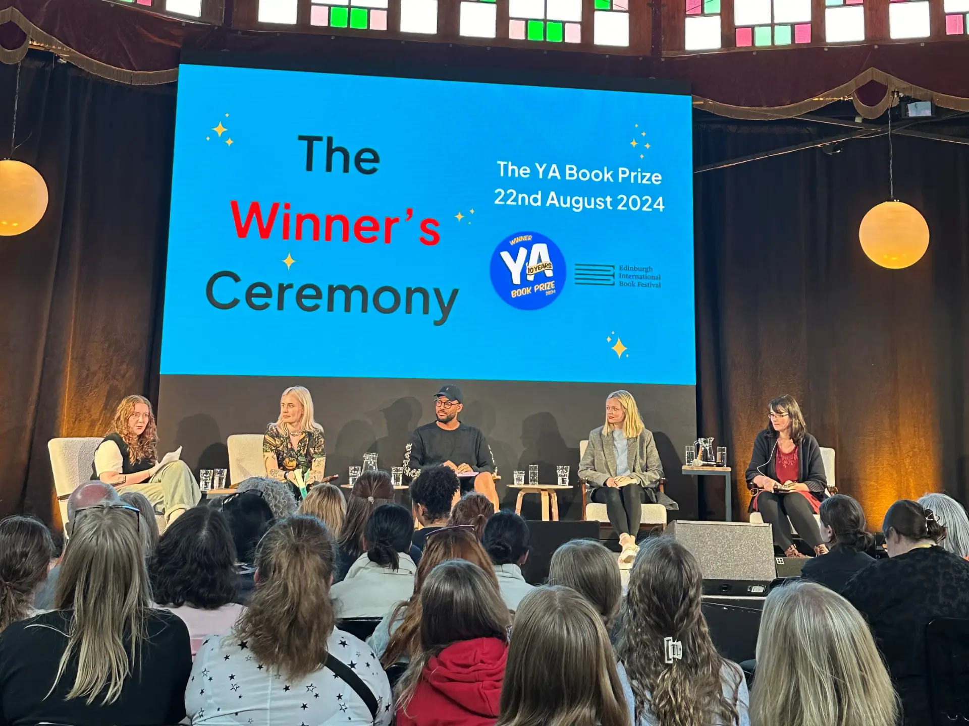 The YA Book Prize winner's ceremony at the 2024 Edinburgh International Book Prize