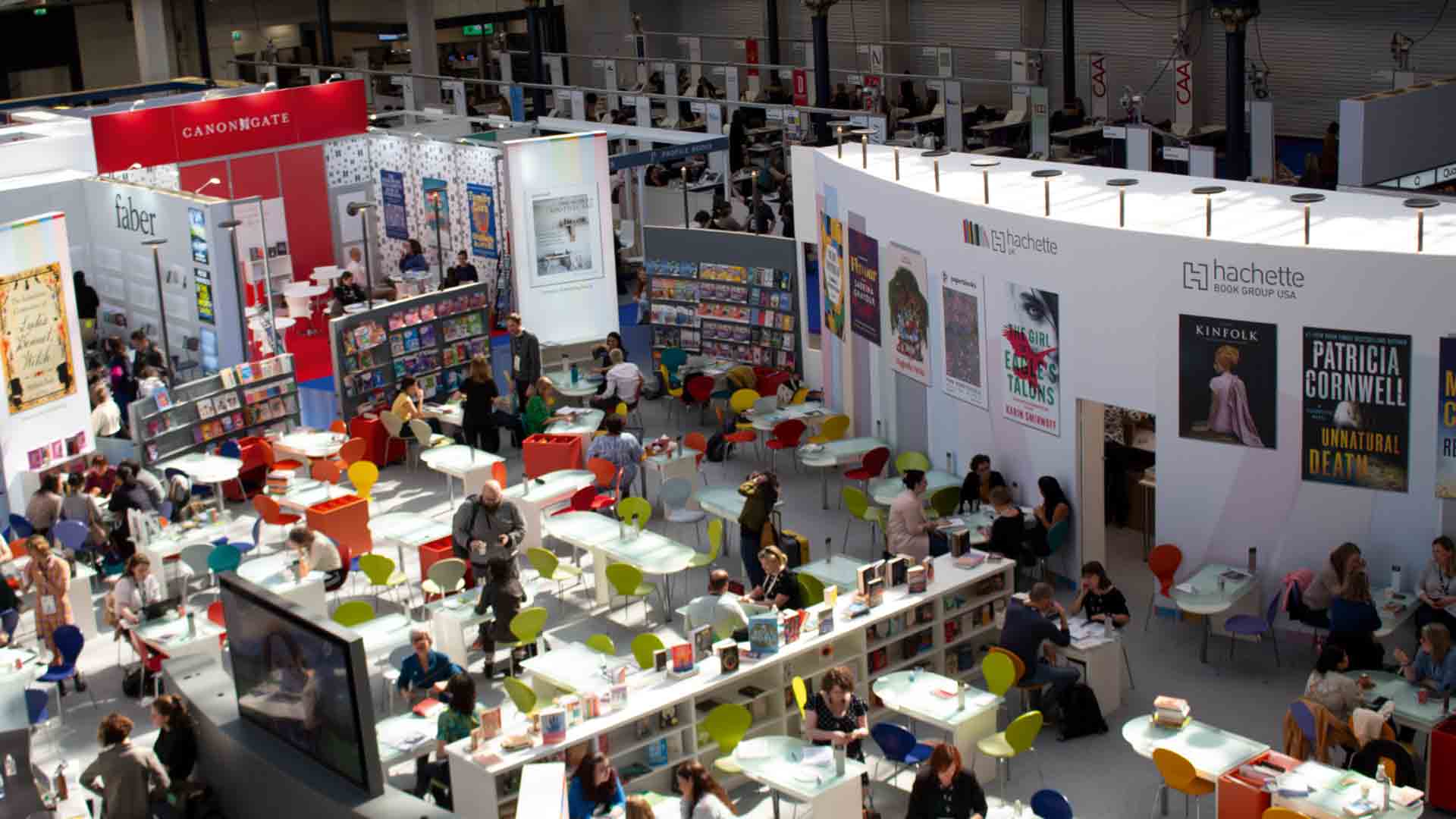 The main hall at the London Book Fair, Olympia, 2024 &copy; Jason Holmes