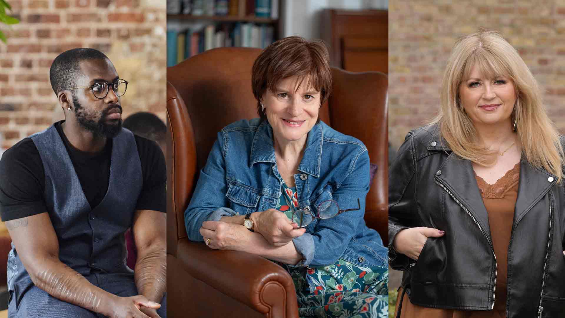 L-r: Derek Owusu &copy; Josima Senior; Rachel Hore &copy; Gemma Day; and Carmel Harrington
