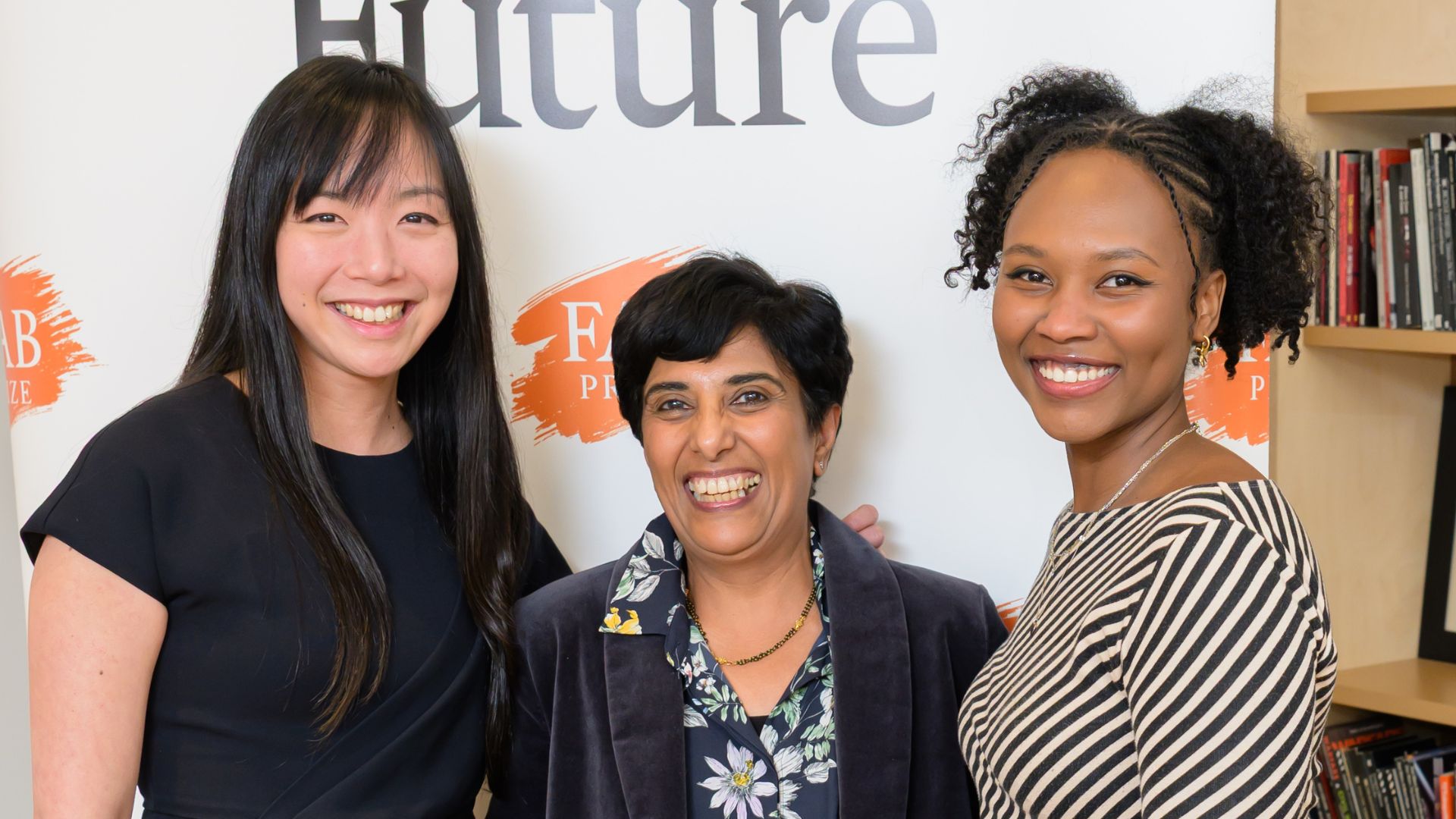 Winner of the FAB prize Sheetal Kowalczyk (centre) Winner of the FAB prize Sheetal Kowalczyk (centre)