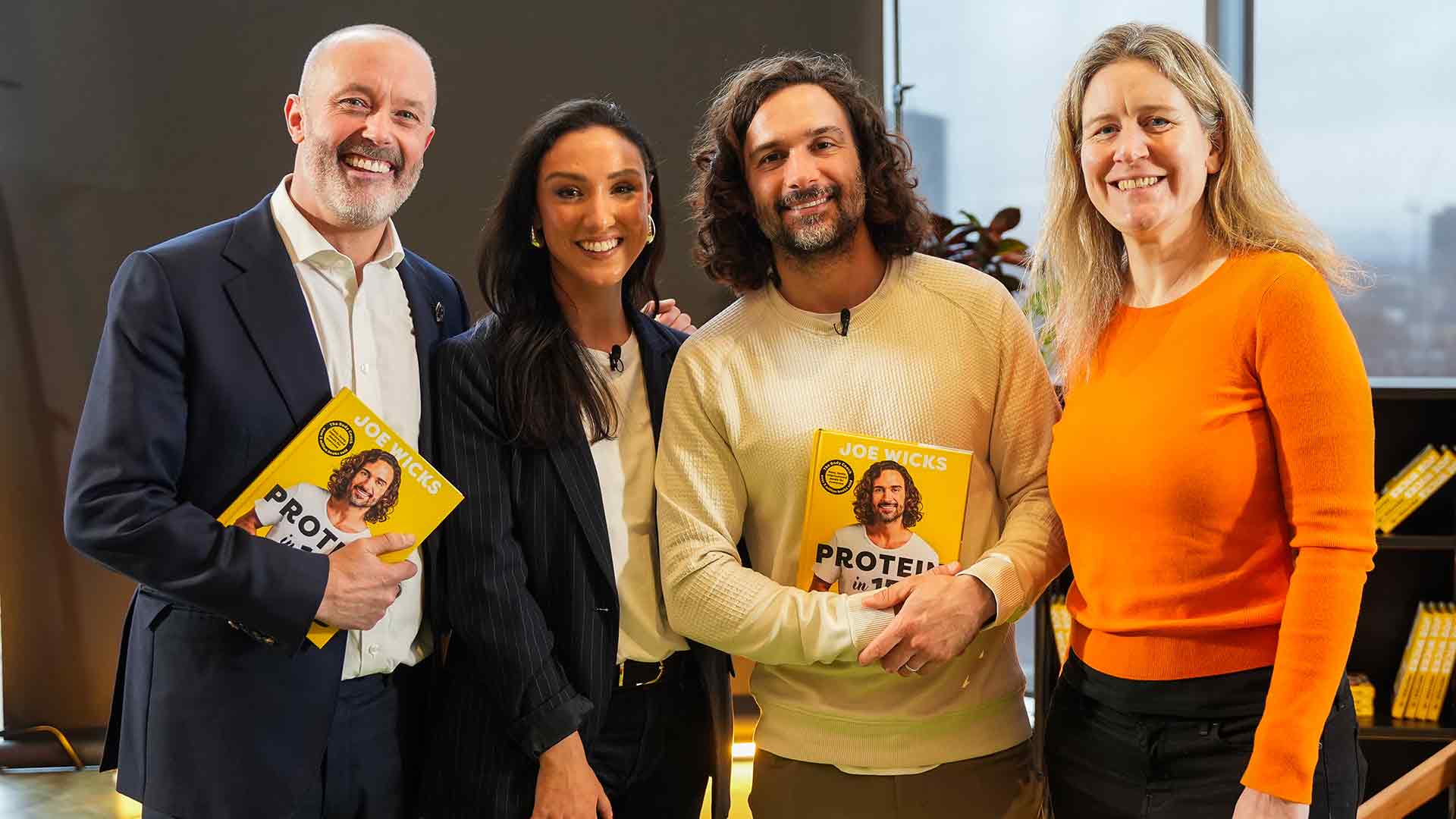 John Boumphrey (Amazon UK and Ireland Country Manager), Jessica Farrugia (Amazon Books PR Lead,) author Joe Wicks and Katie McQuaid (Director, EU Books)