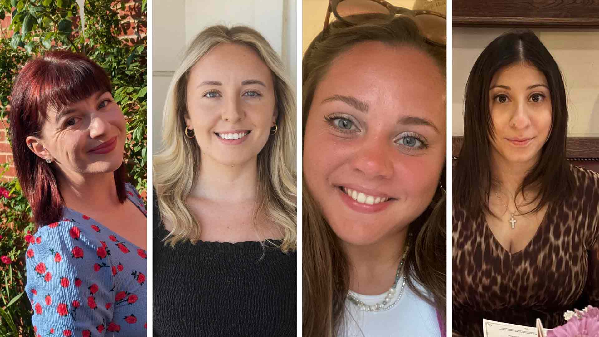 Kelly Smith, Ella Whiddett, Amelia Warren and Georgina Kyriacou