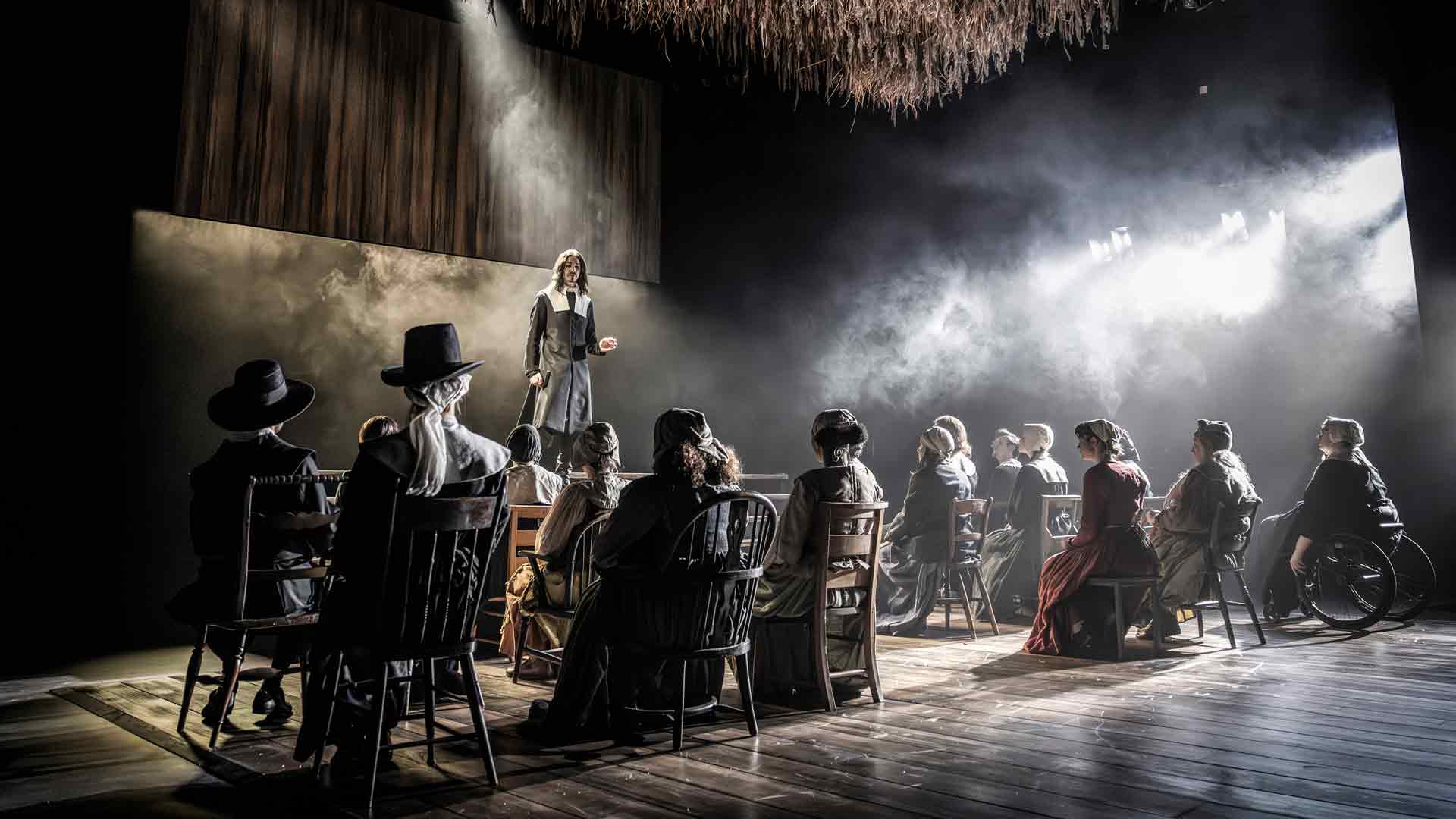 The cast of The Manningtree Witches at Mercury Theatre, Colchester. Photo by Pamela Raith
