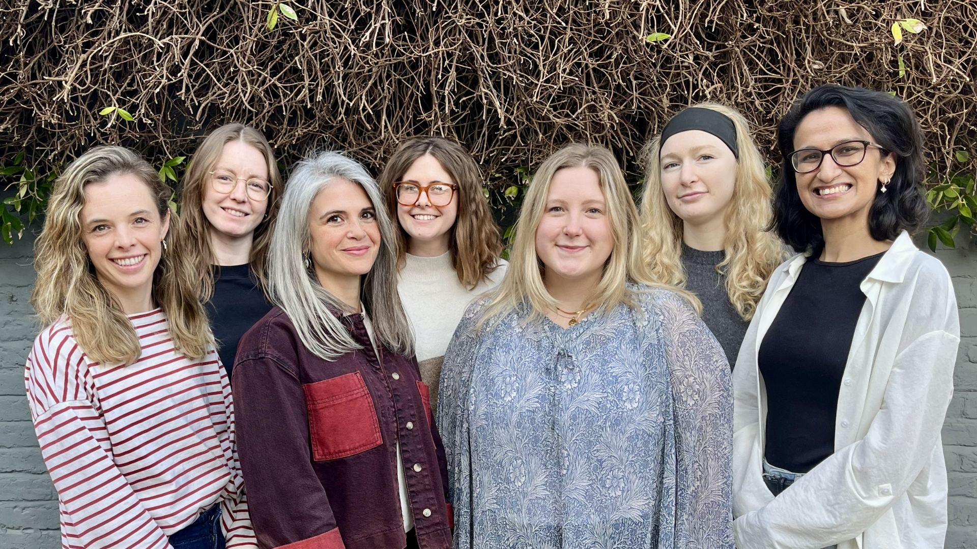  From left to right: Becca Langton, North American rights and literary agent; Kristina Egan; Clare Wallace; Lucy Irvine, literary agent; Lorna Hemingway, illustration and literary agent; Kat Lenahan, junior agent and assistant; and Maleeha Mir