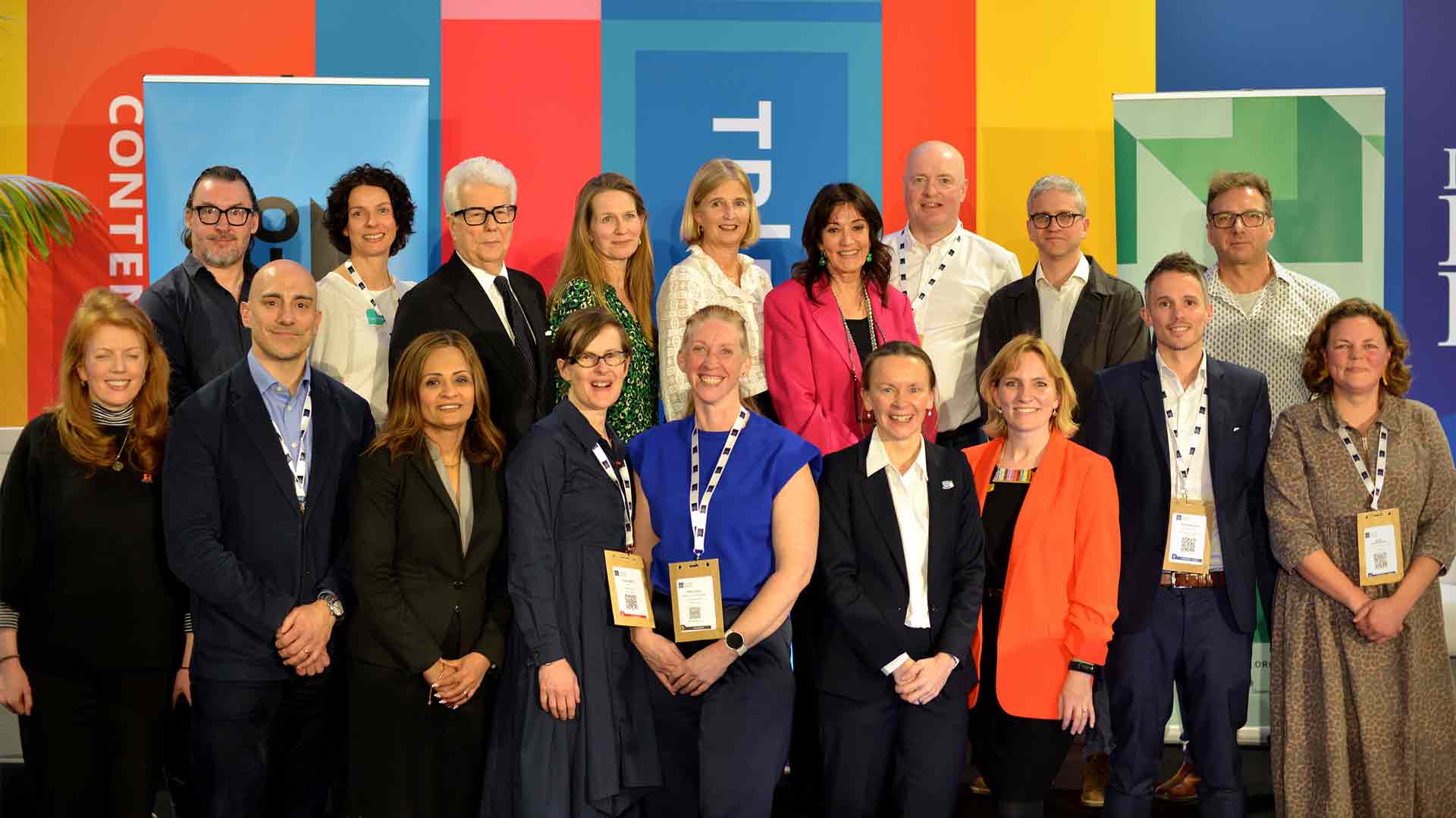 Gail Rebuck, centre, in pink, flanked by industry professionals at London Book Fair in March, where the National Year of Readings census was launched