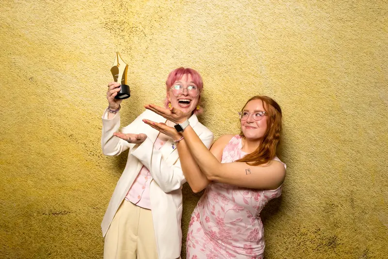 Caden Armstrong & Anna MacNeill (Book Lovers Bookshop) Winner of Independent Bookshop of the Year &copy; David Monteith Hodge